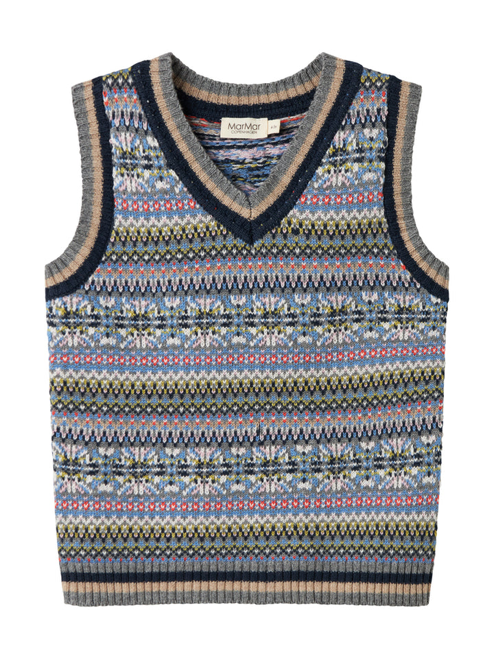 vest wool printed - fair isle