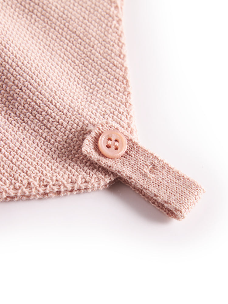 set knit cardigan and pants with bonnet with booties and blanket - faded rose