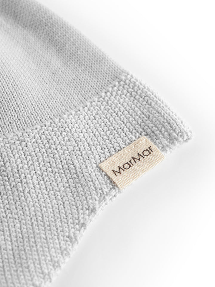 set knit cardigan and pants with bonnet with booties and blanket - aluminium