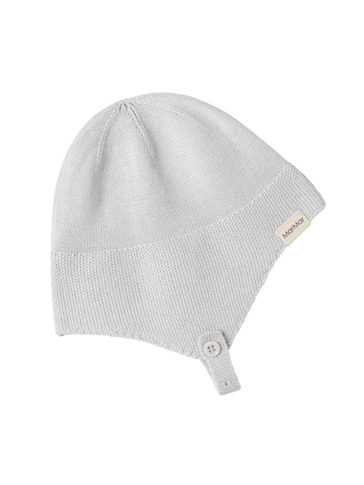 set knit cardigan and pants with bonnet with booties and blanket - aluminium