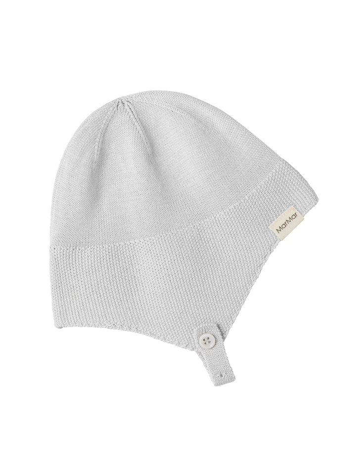 set knit cardigan and pants with bonnet with booties and blanket - aluminium