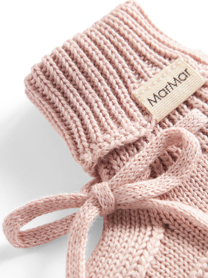 set knit cardigan and pants with bonnet with booties and blanket - faded rose