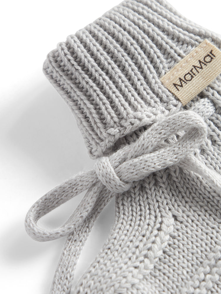 set knit cardigan and pants with bonnet with booties and blanket - aluminium