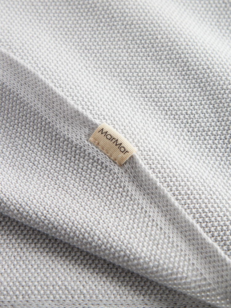 set knit cardigan and pants with bonnet with booties and blanket - aluminium