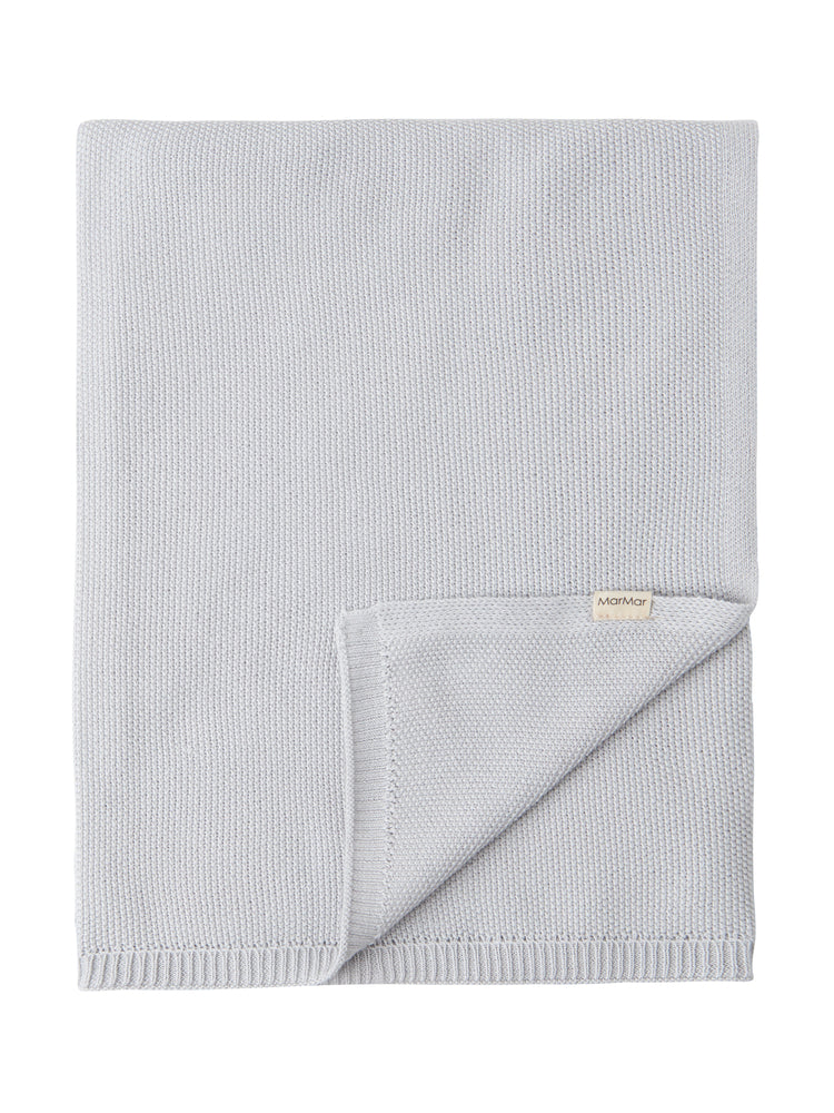 set knit cardigan and pants with bonnet with booties and blanket - aluminium