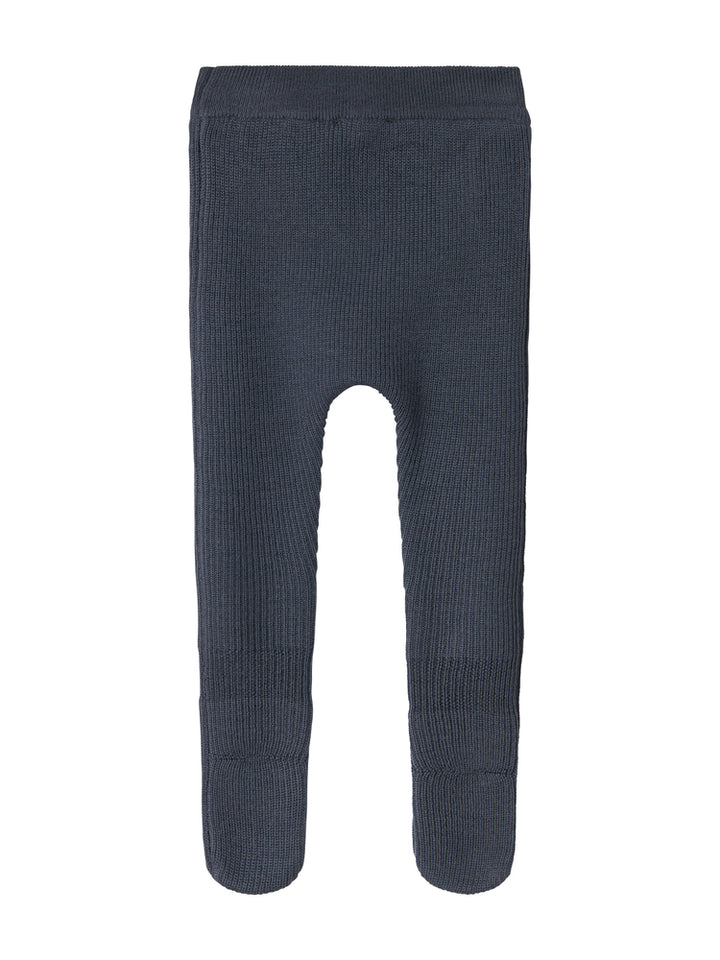 set knit wool wrap button top and footie pants with beanie - blue
