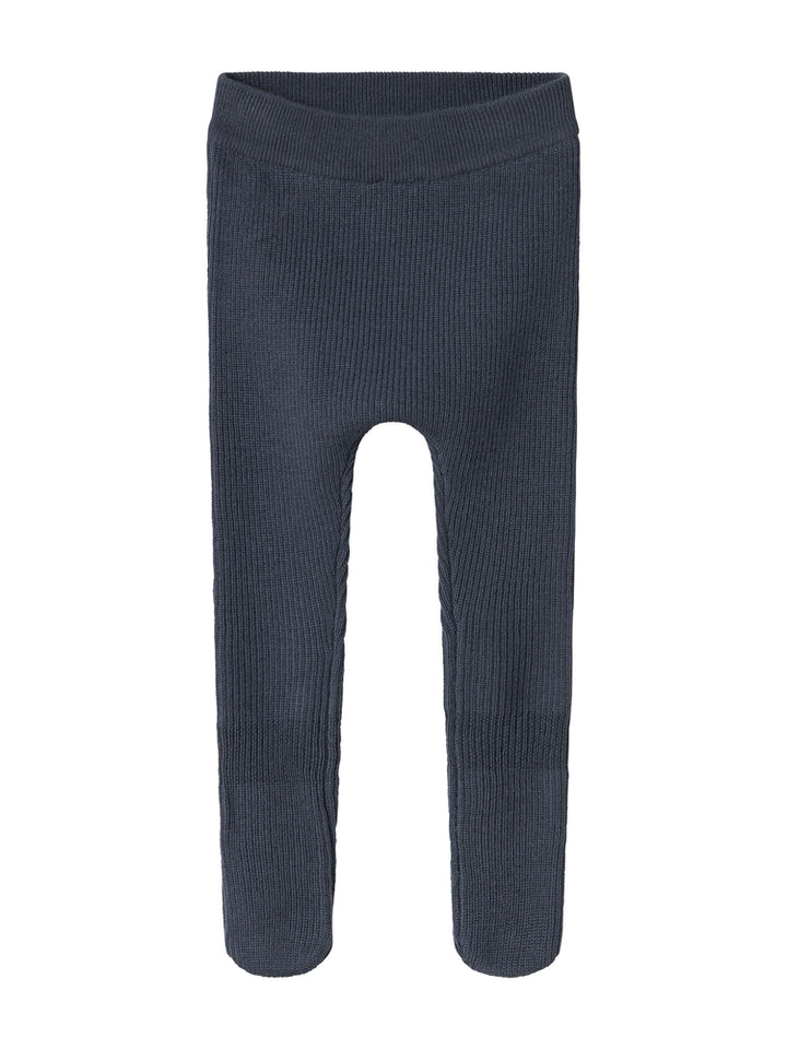 set knit wool wrap button top and footie pants with beanie - blue