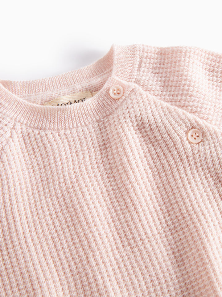 set knit wool wrap button top and footie pants with beanie and blanket - rose quartz