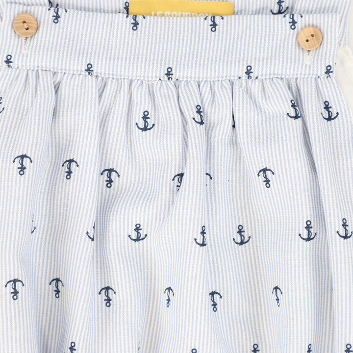 one piece seersucker anchor bubble - blue