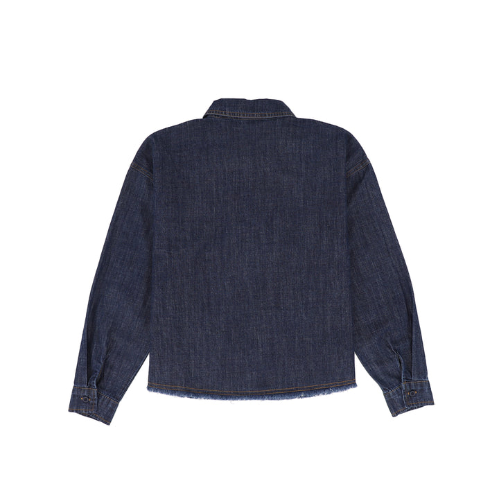shirt l/s color stitch patch - denim
