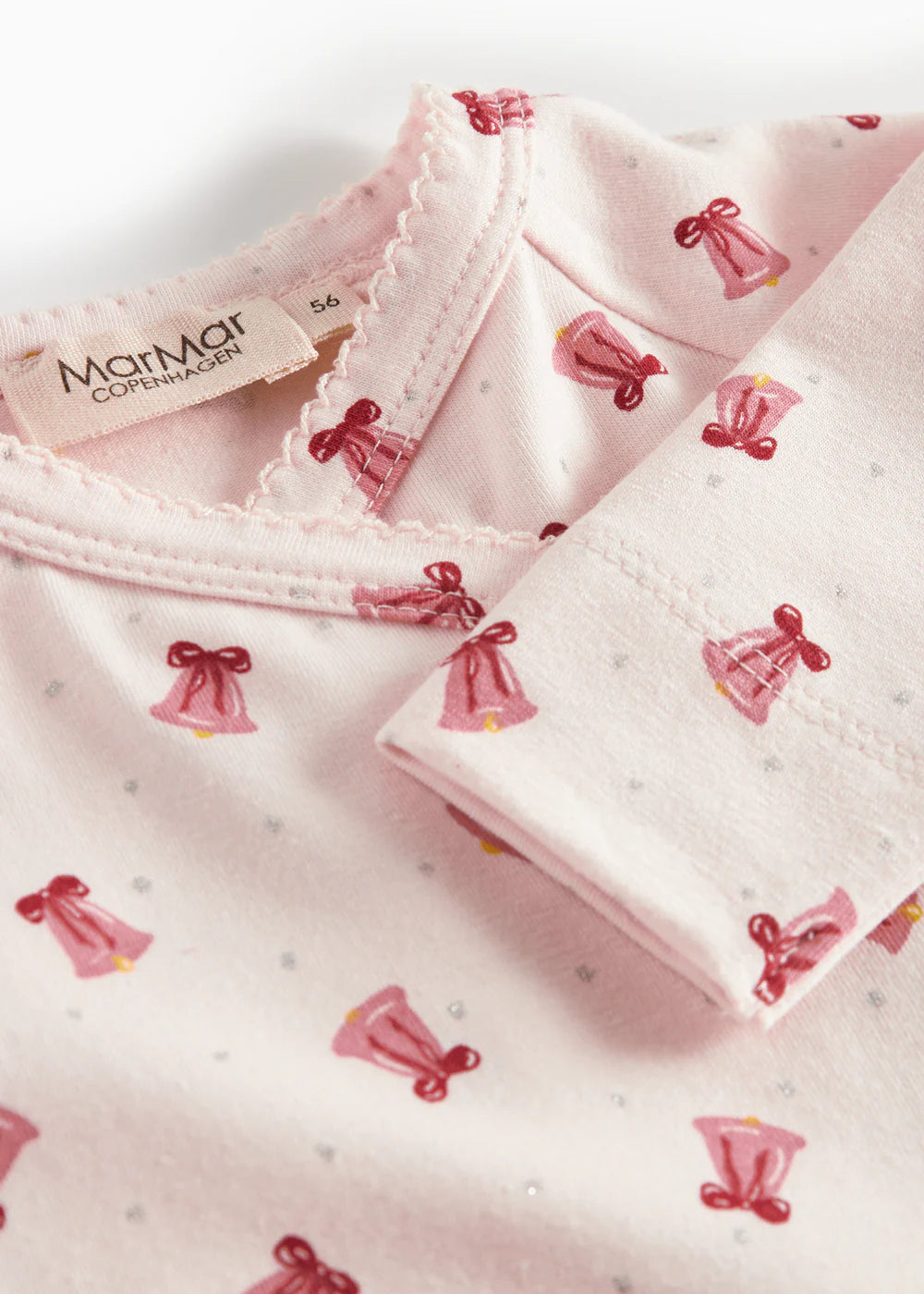 footie printed wrap with beanie - bells