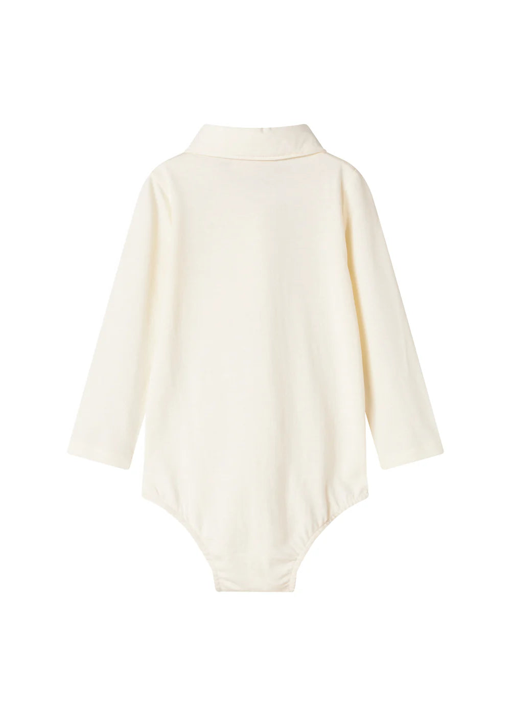 onesie l/s with collar - gentle white