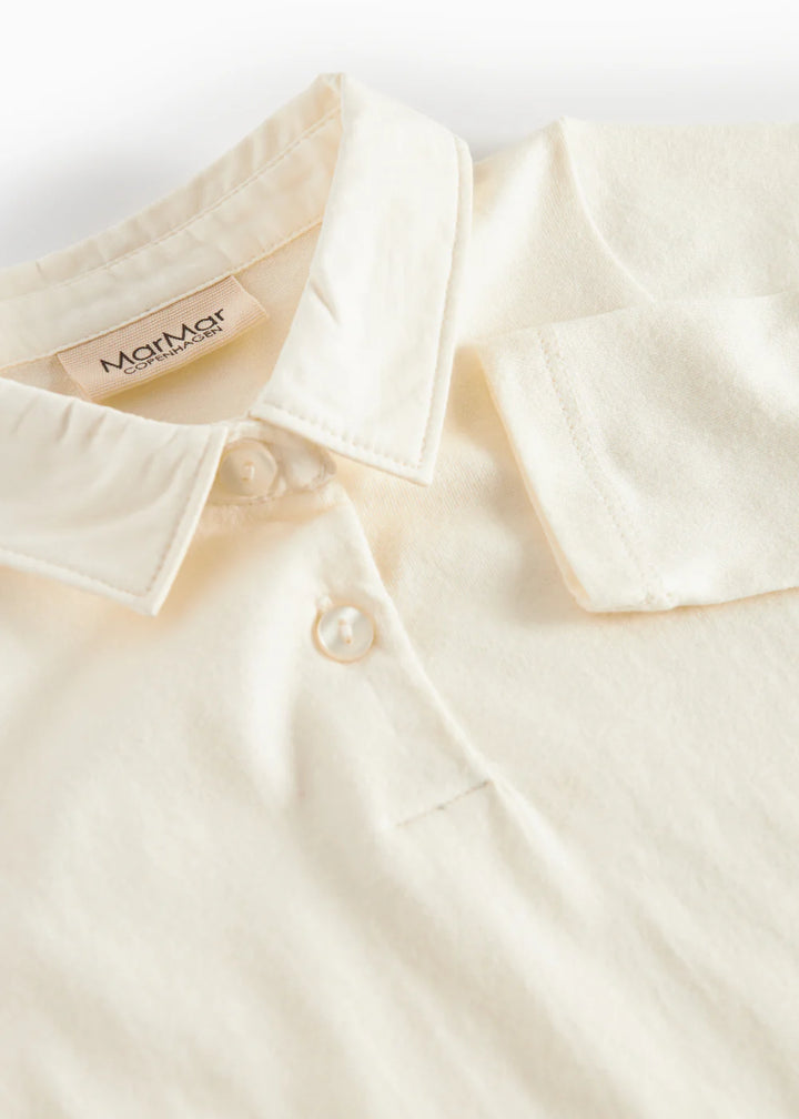 onesie l/s with collar - gentle white