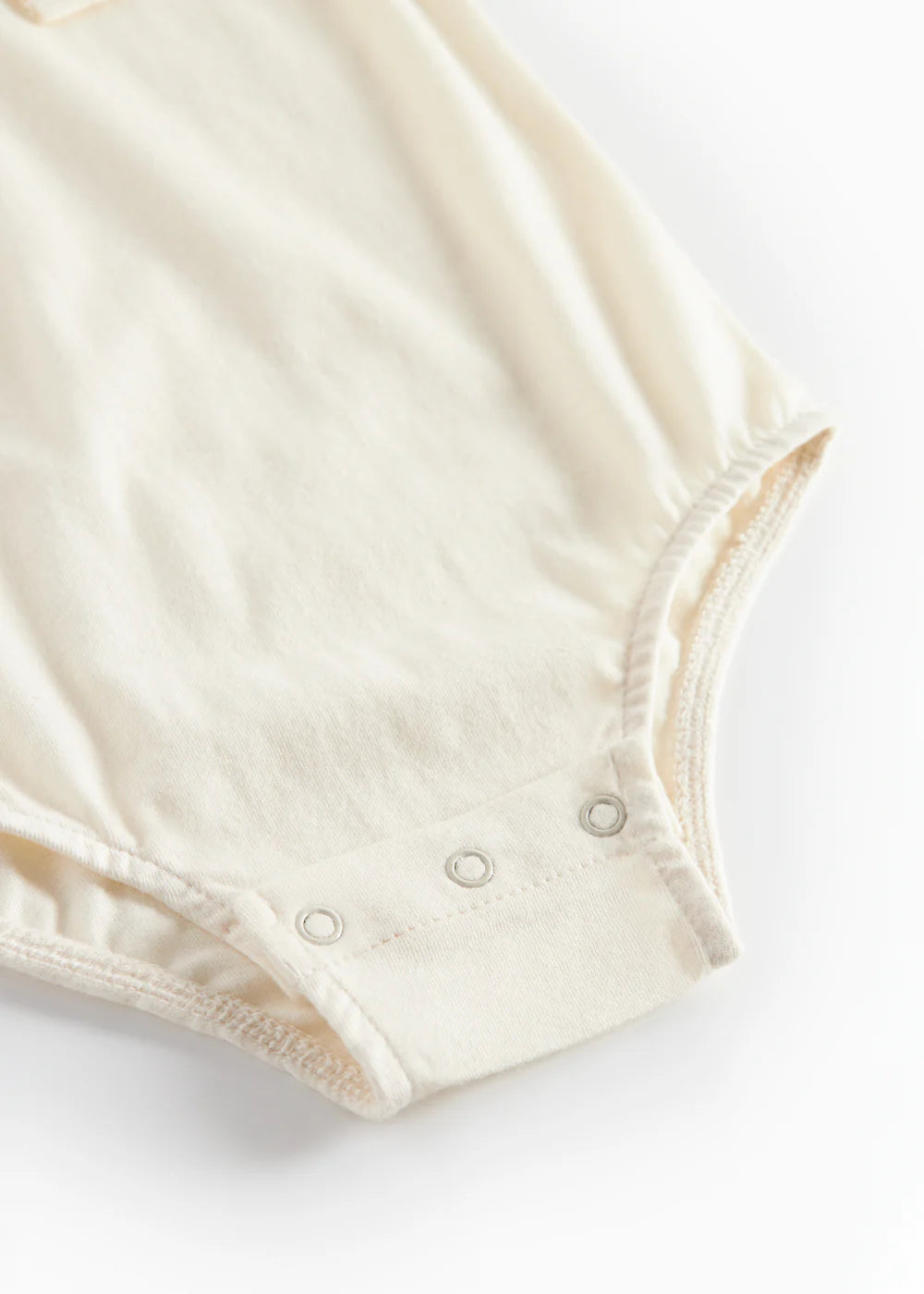 onesie l/s with embroidered collar - gentle white