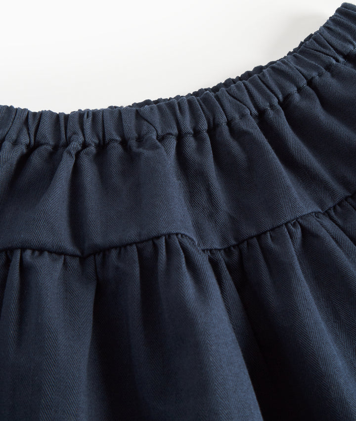 skirt herringbone twill - pilot navy