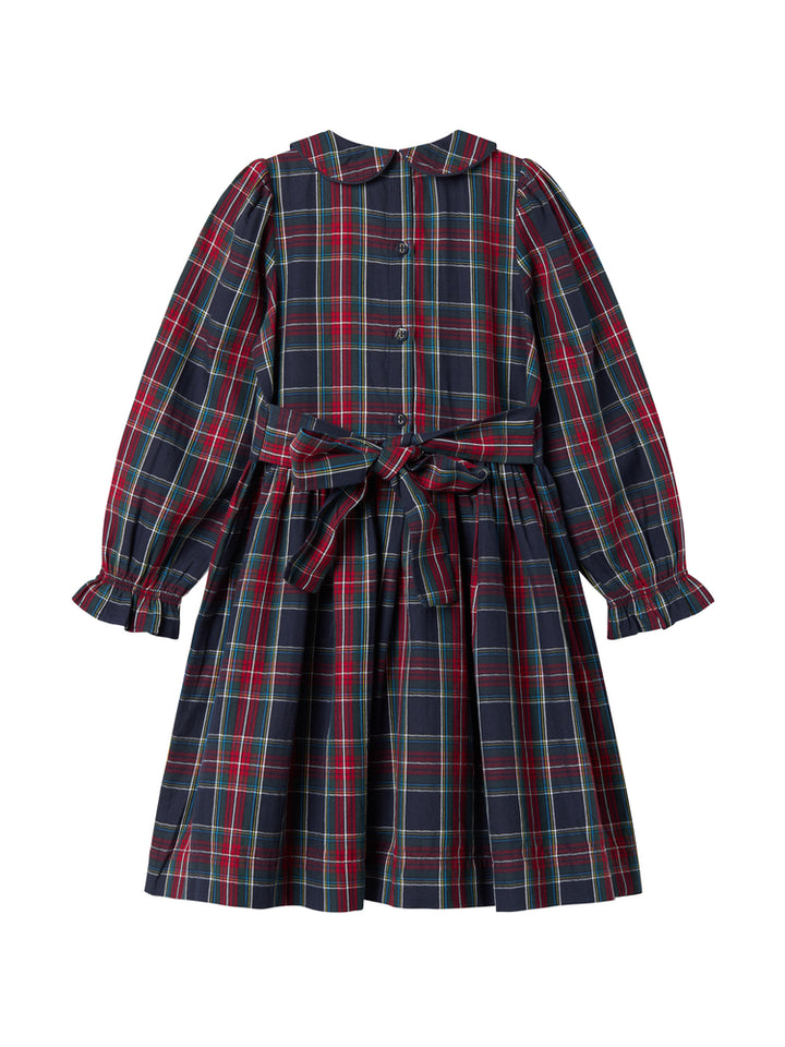 dress plaid tie back with collar - pilot navy check