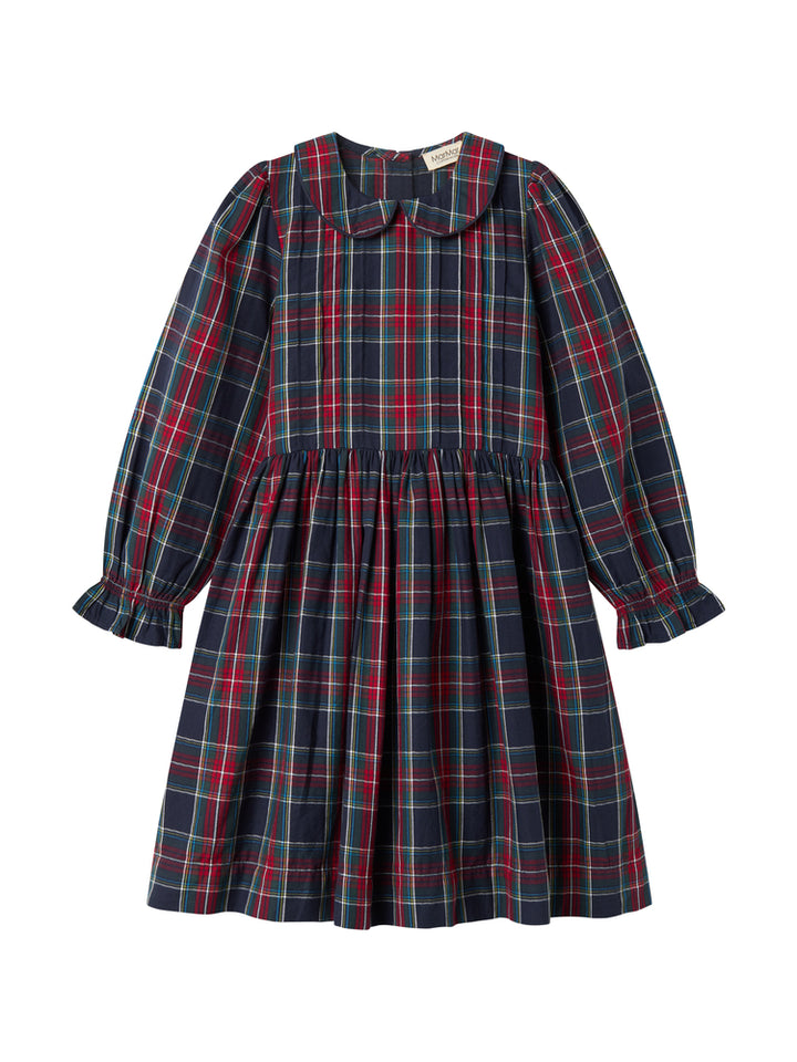 dress plaid tie back with collar - pilot navy check