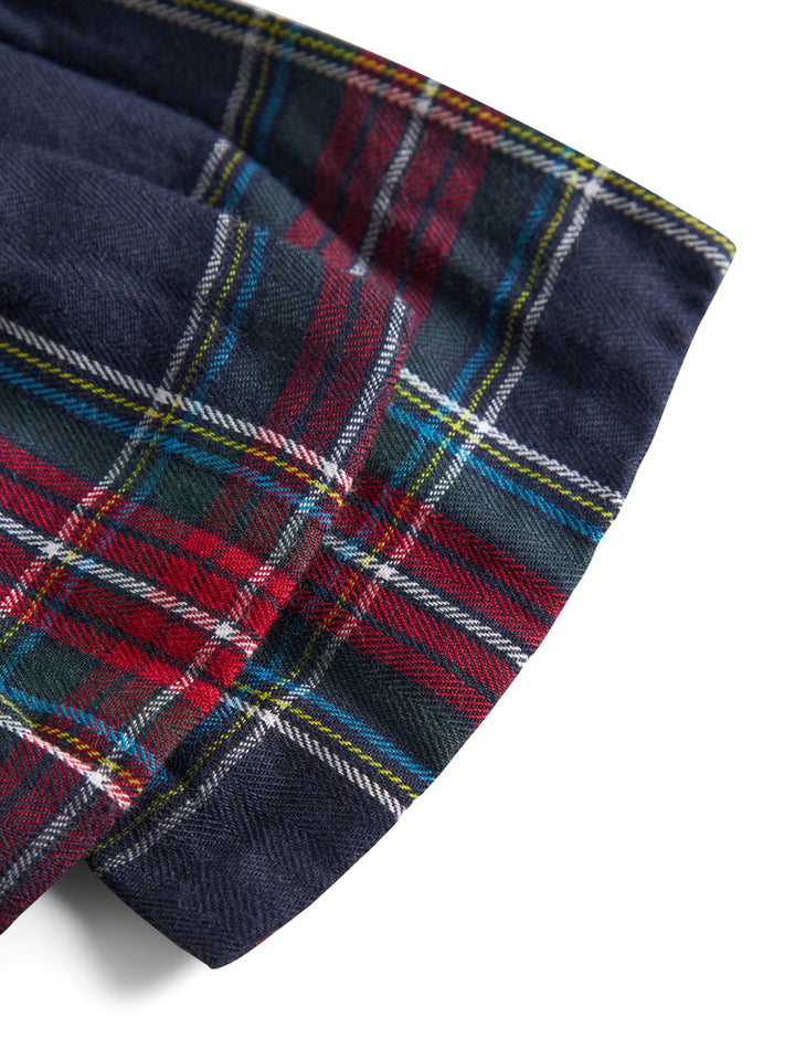 clip plaid bow - pilot navy check