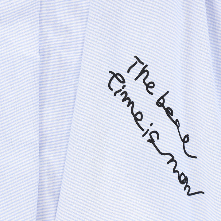 dress sleeveless striped shirt style with logo - blue