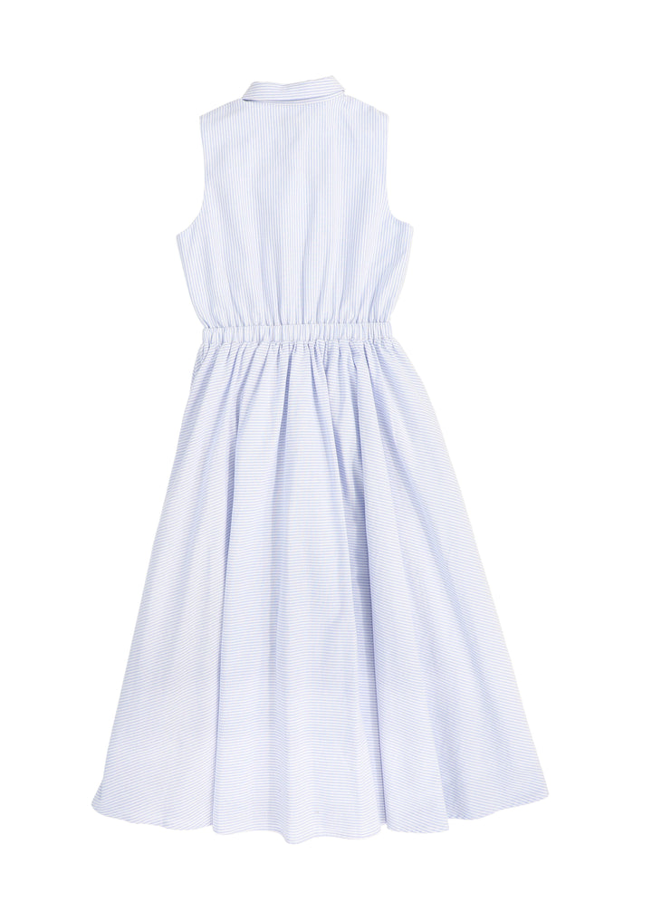 dress sleeveless striped shirt style with logo - blue