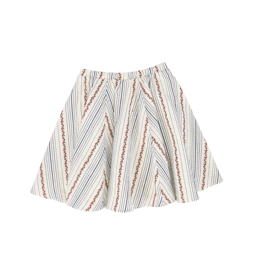 skirt cherry embroidered circle - floral