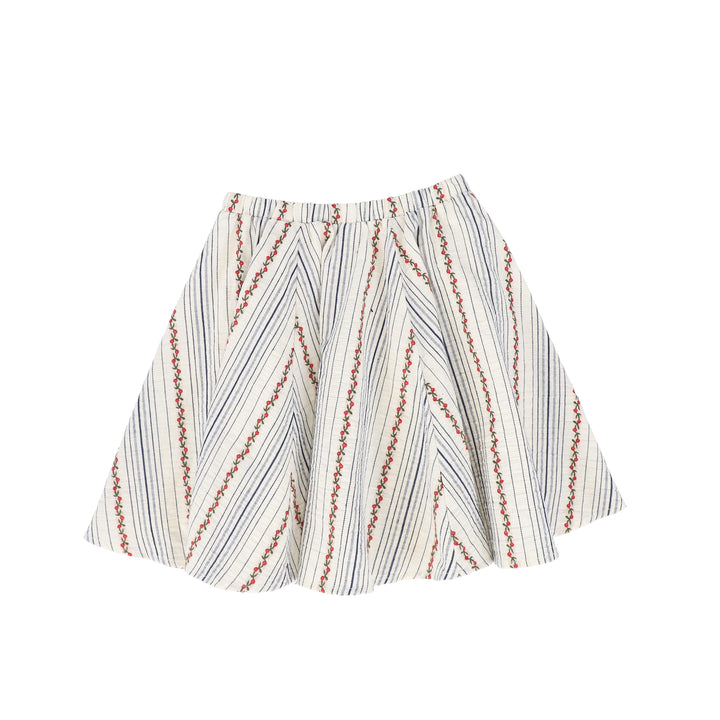 skirt cherry embroidered circle - floral