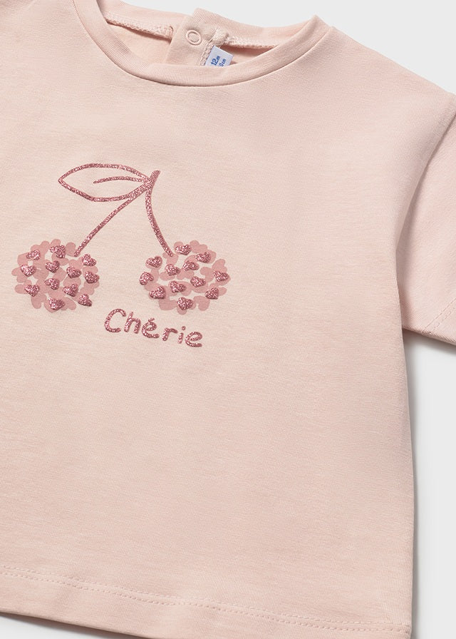 tee s/s glitter cherry - peony-077