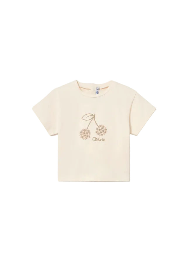 tee s/s glitter cherry - bone-078
