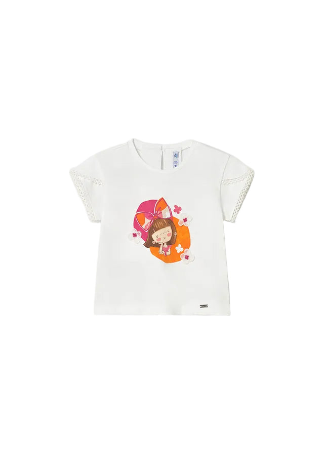 tee s/s graphic little girl - white-090