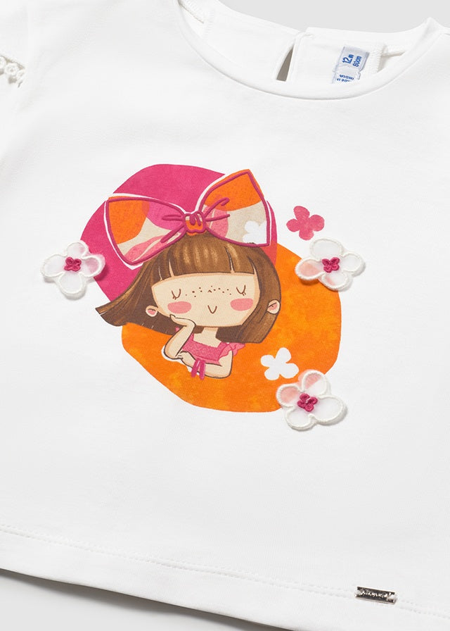 tee s/s graphic little girl - white-090