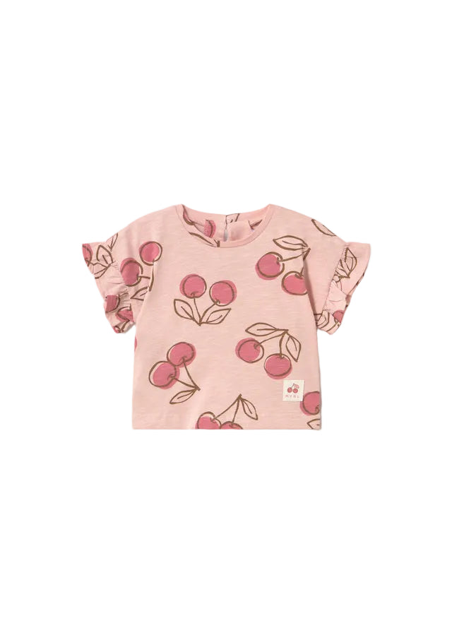 tee s/s printed flutter - peony-017