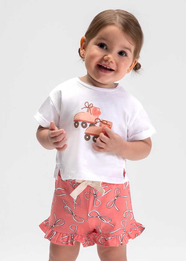 set outfit roller blade tee and bow shorts - flamingo-048