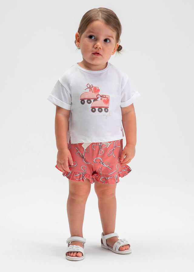 set outfit roller blade tee and bow shorts - flamingo-048