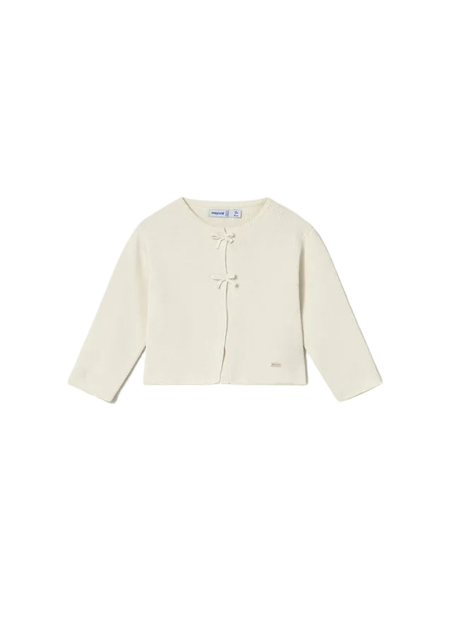 cardigan knit bow - bone-051