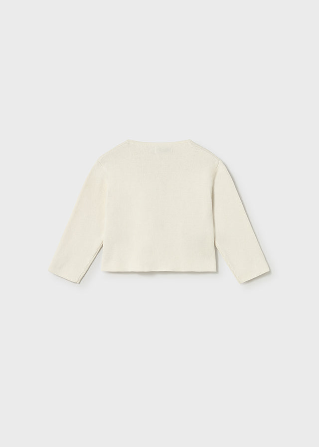 cardigan knit bow - bone-051