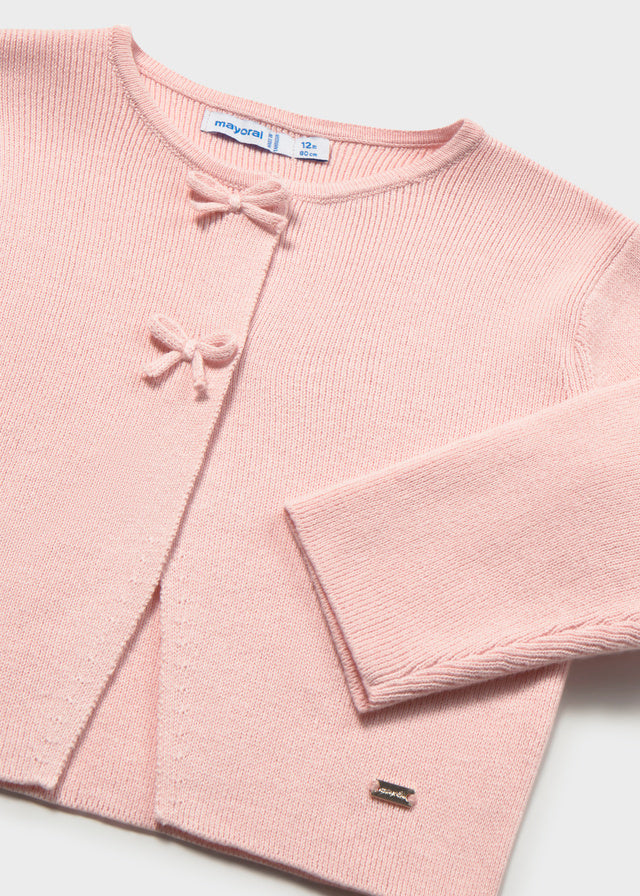cardigan knit bow - peony-052