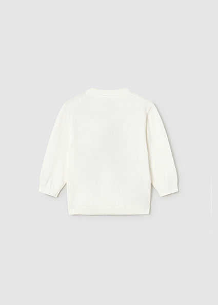 top l/s knit sailboat sweater - cream-010