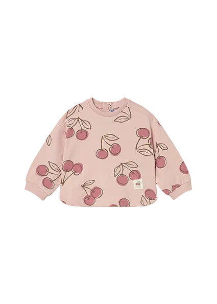top l/s print sweatshirt - peony-081