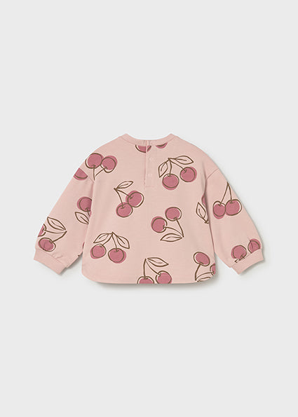 top l/s print sweatshirt - peony-081