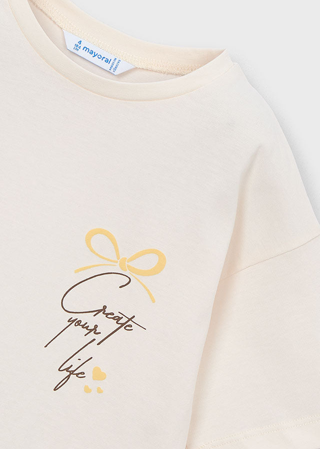 tee s/s hankerchief - beige bone-088