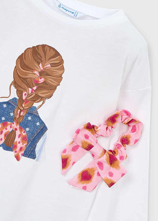 tee l/s braided girl - white-015