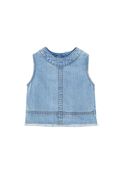 vest denim fringe - light-054