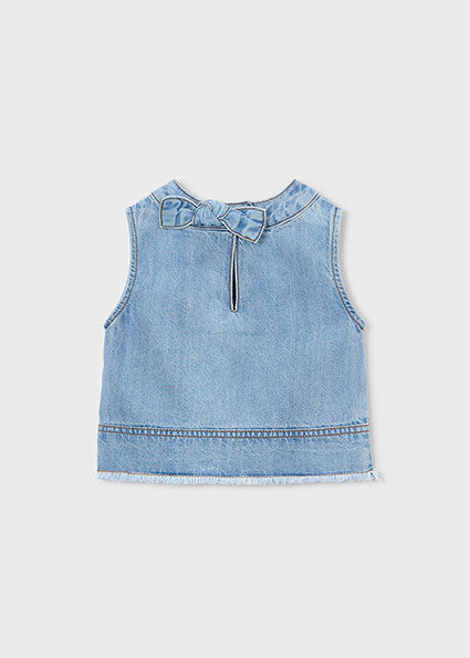 vest denim fringe - light-054
