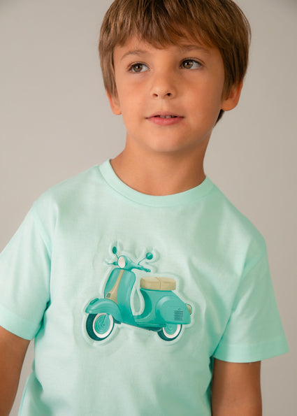 tee s/s embossed bike - mint-025