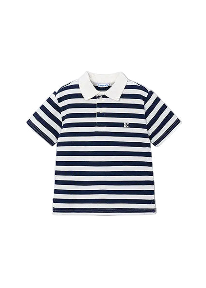 polo s/s striped mini logo - navy-046