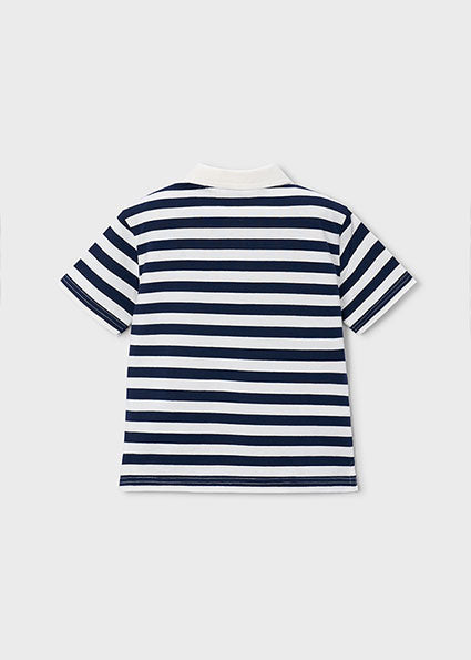polo s/s striped mini logo - navy-046