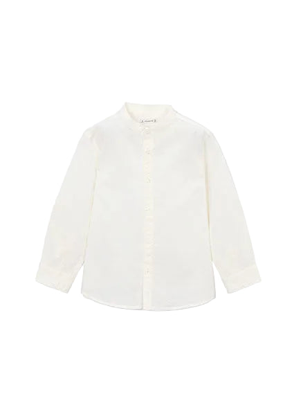 shirt l/s roll up linen - cream-030
