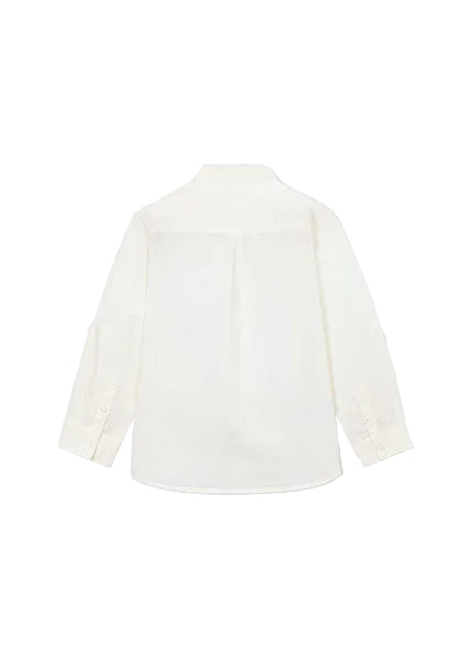 shirt l/s roll up linen - cream-030