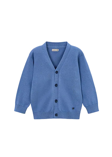 top l/s knit v neck cardigan - indigo-058