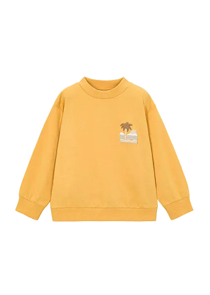 top l/s palm tree sweatshirt - peach-031